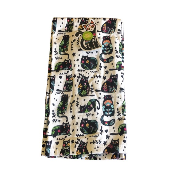 ⭐️New Colorful Cat Print Kitchen Towels Set of Two 100% Cotton - Picture 2 of 12